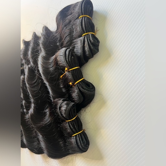 20”, 22” & 24” 100% Human Hair Extensions three Bundles  Loose deep Black - Picture 4 of 6